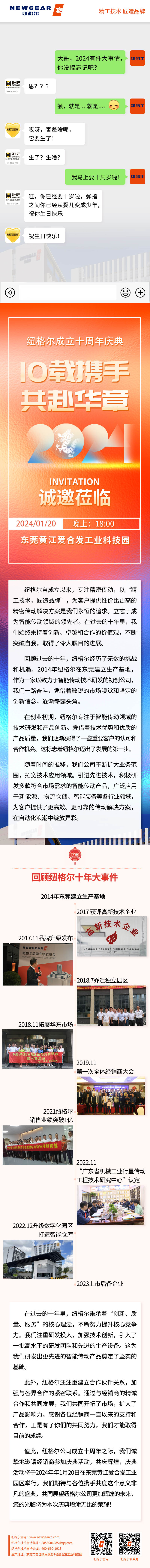 「叮咚」紐格爾邀請(qǐng)您參加十周年慶典，1月20日不見(jiàn)不散！